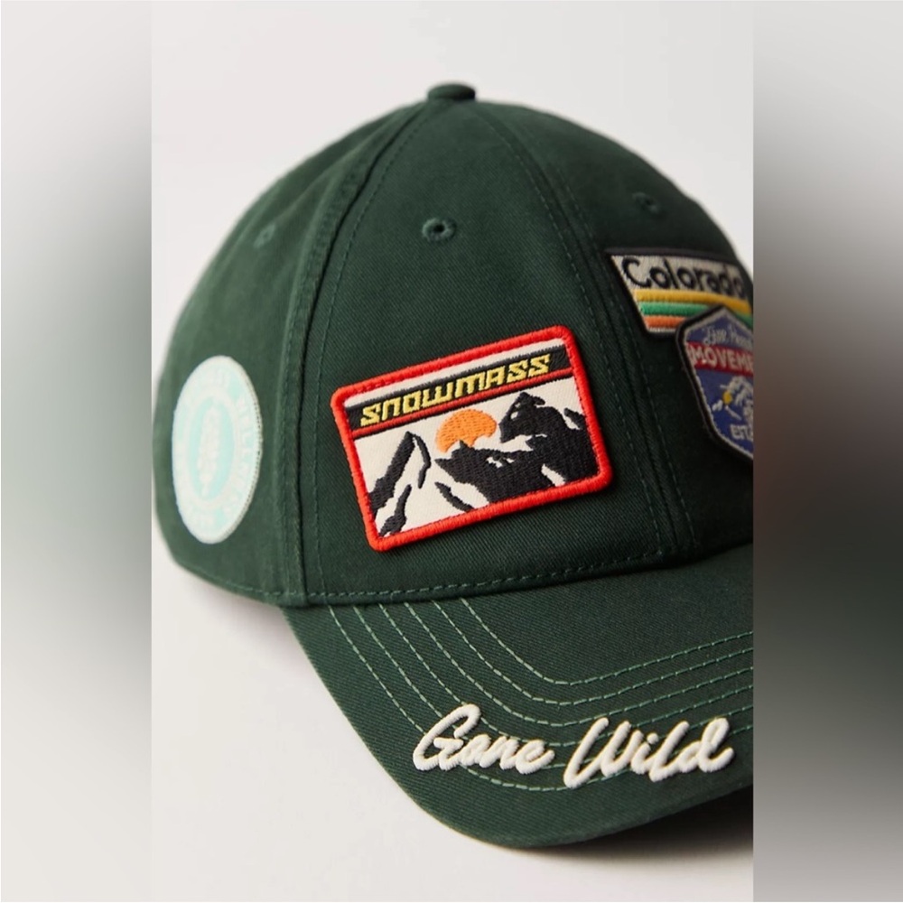 Free People Forest Green Patch Baseball Cap
